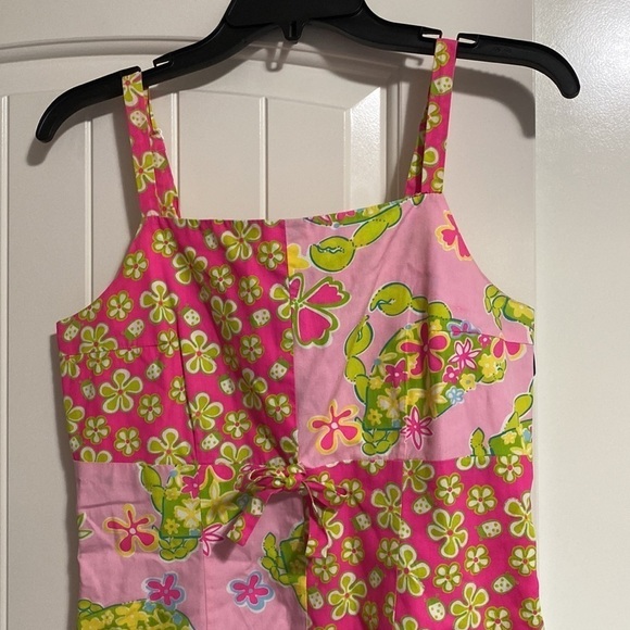 Lilly Pulitzer Gidget Pink Sands Dress Crab Flower Pink Yellow Size 4 - Picture 2 of 10